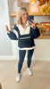Black Oatmeal Fleece Pullover Top