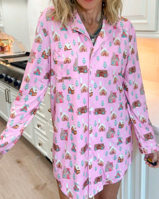 Gingerbread Dreams Pajama Night Dress | SALTY WAVE *DEAL* START SHIP DATE: LATE NOV