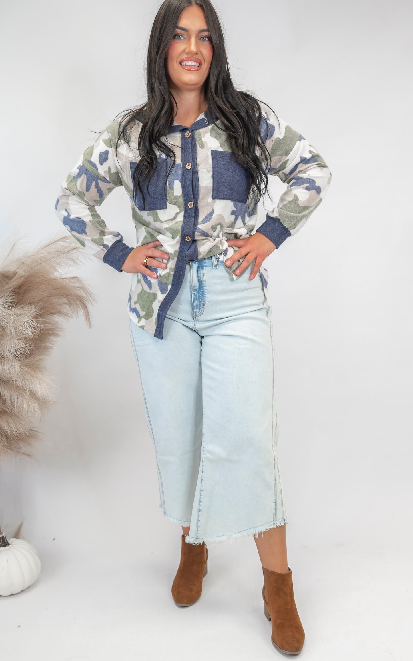 The Riley Brushed Camo Shacket