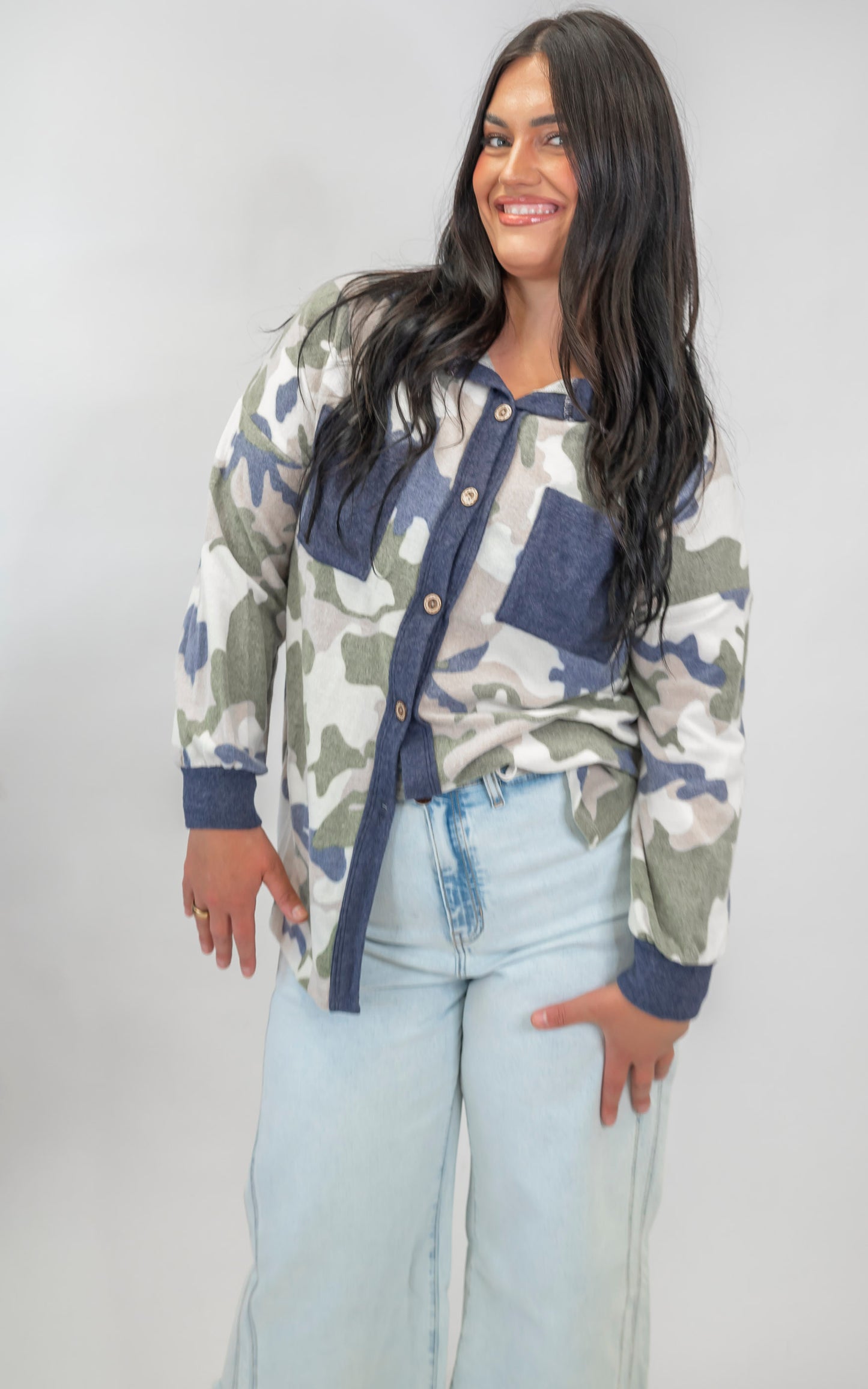 The Riley Brushed Camo Shacket