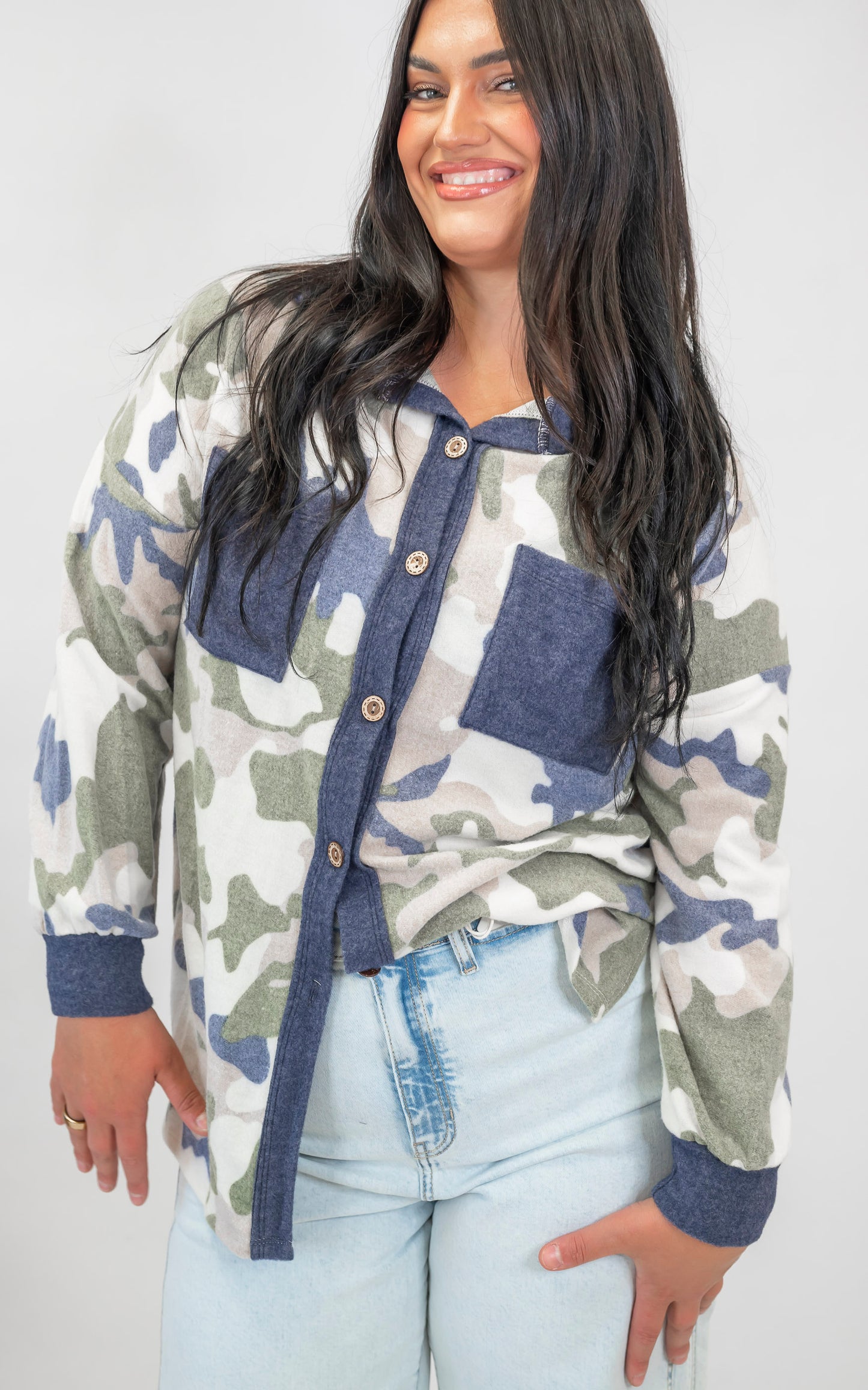 The Riley Brushed Camo Shacket