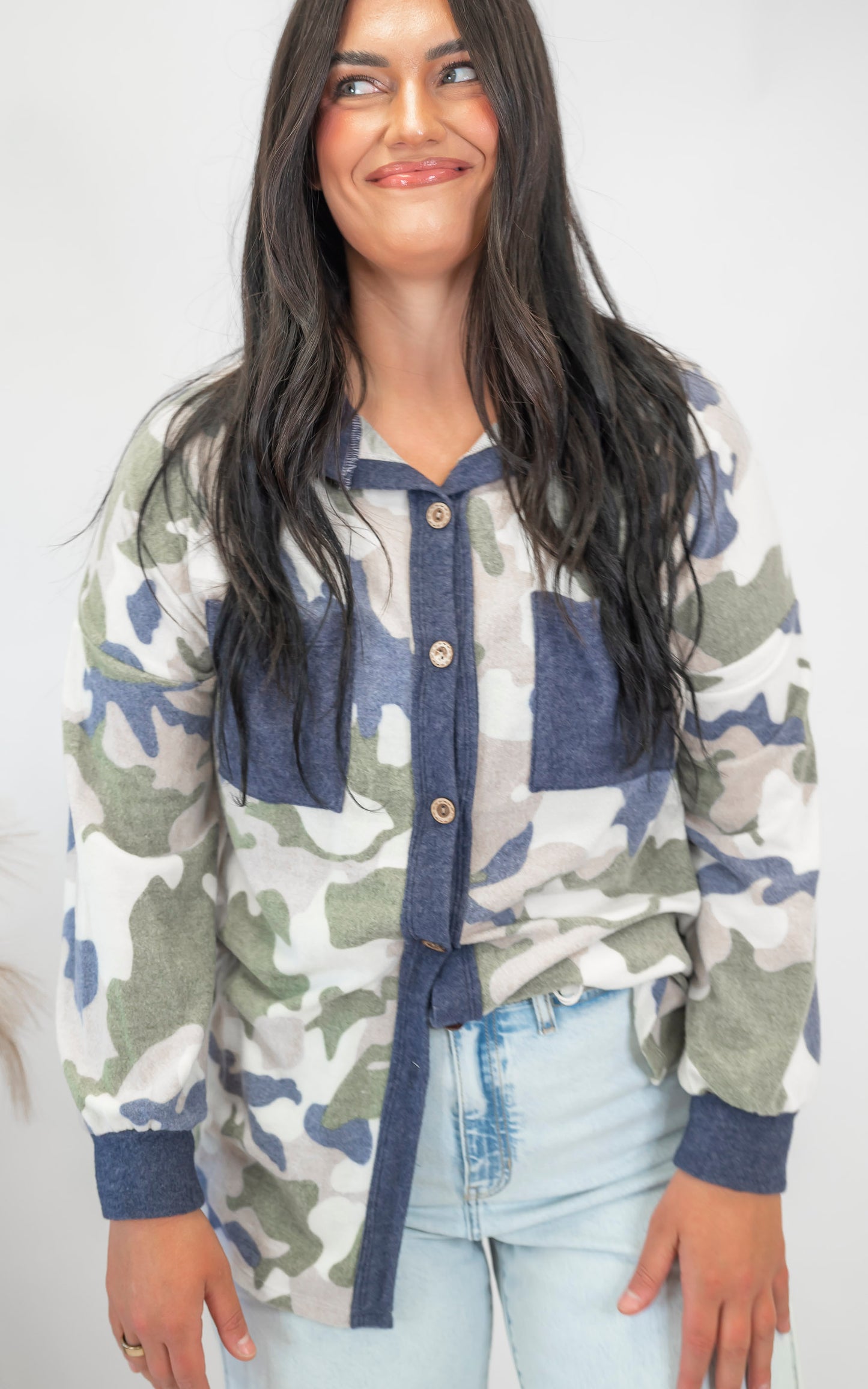 The Riley Brushed Camo Shacket