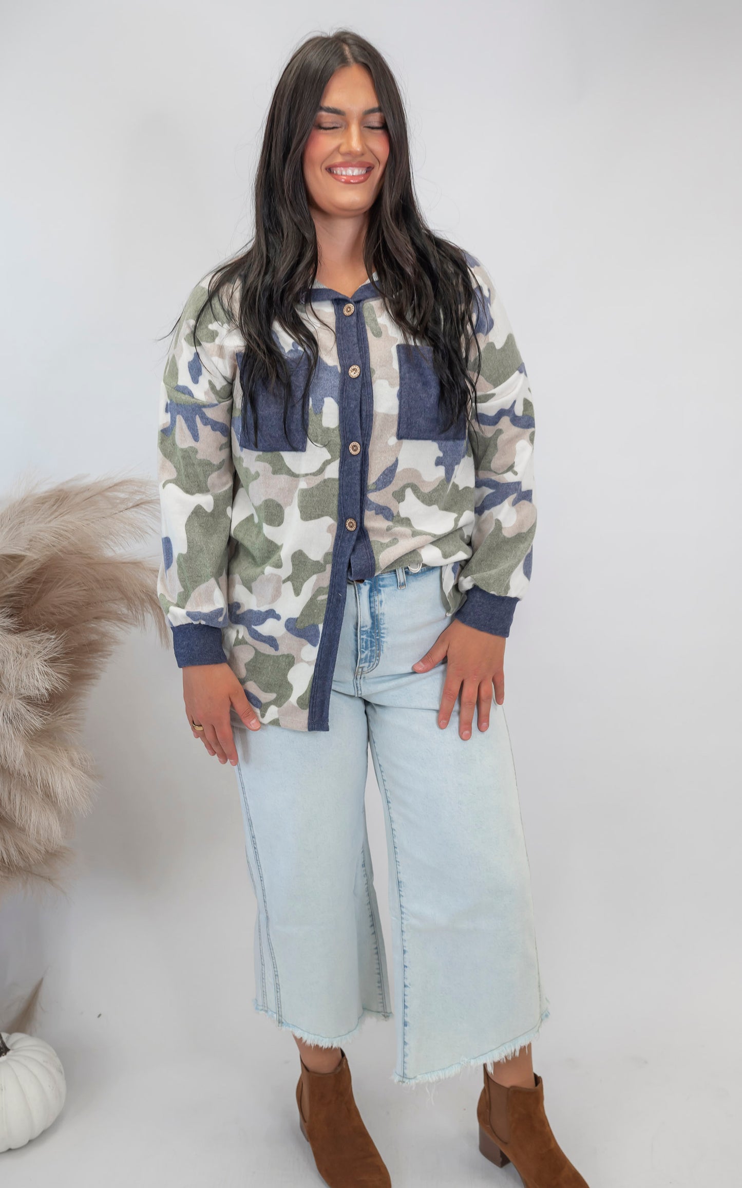 The Riley Brushed Camo Shacket