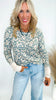 Leopard Sweater Knit Top with Thumb Holes