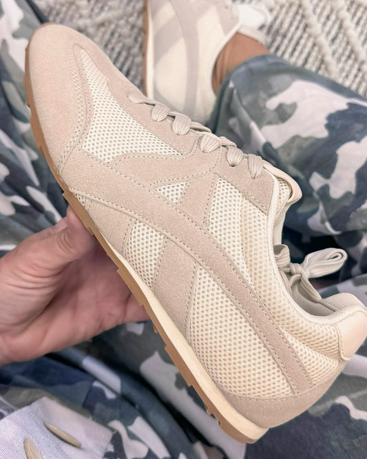 Beige Classic Stripe Sneaker