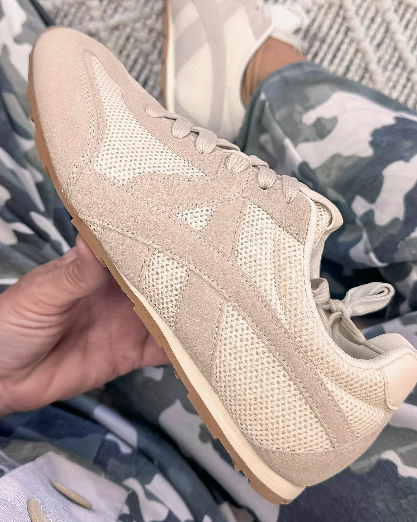 Beige Classic Stripe Sneaker