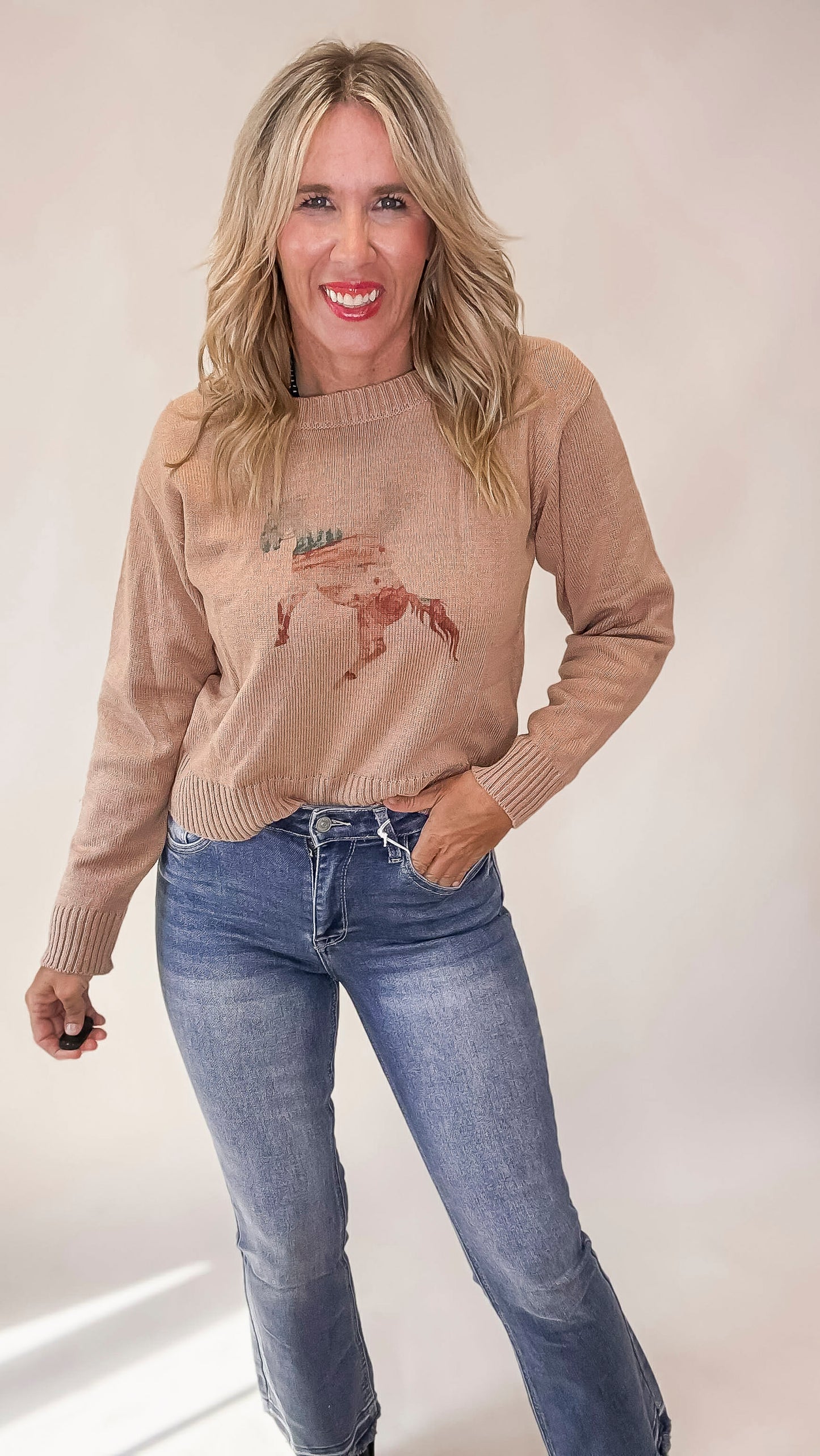Giddy Up Cowgirl Horse Sweater