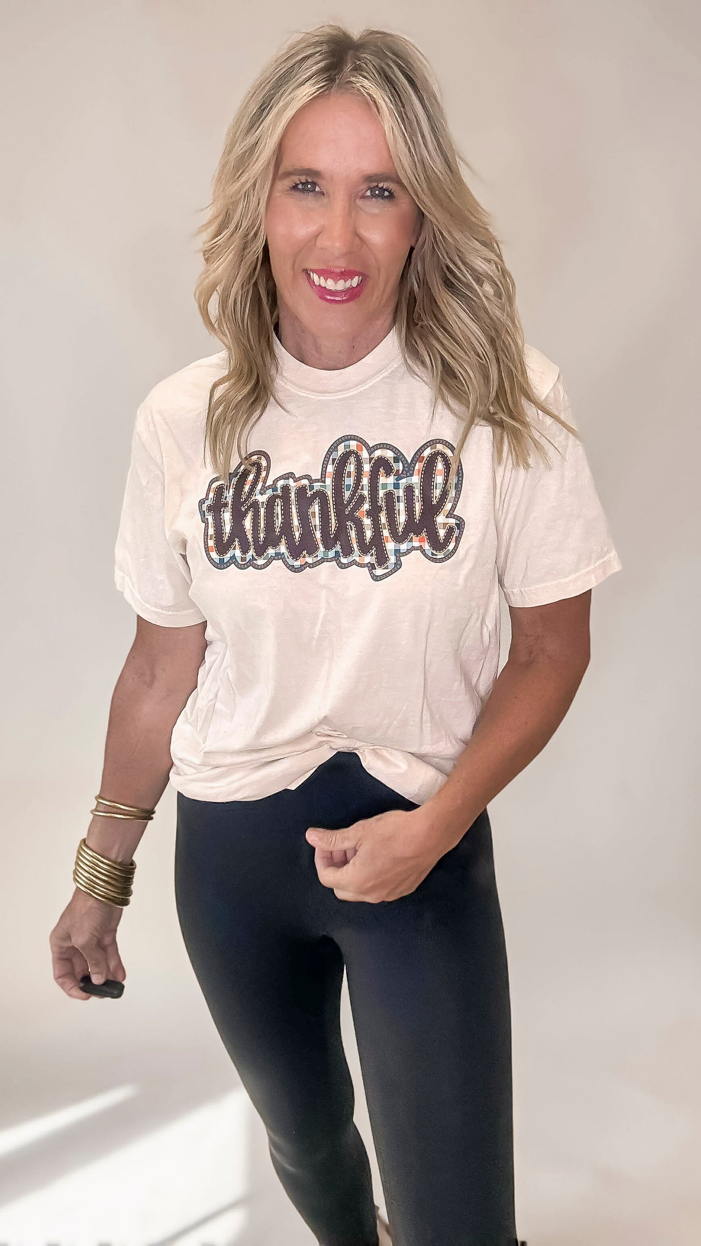 Thankful Plaid Garment Graphic T-shirt