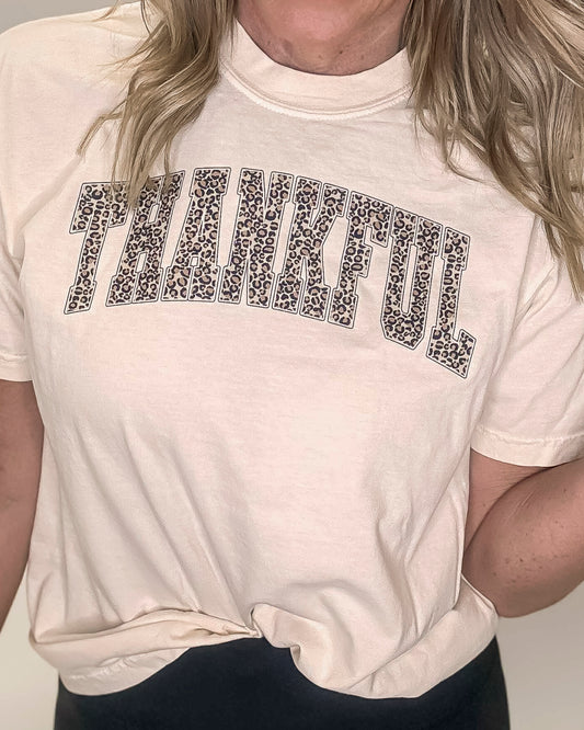 Leopard Thankful Garment Graphic T-shirt