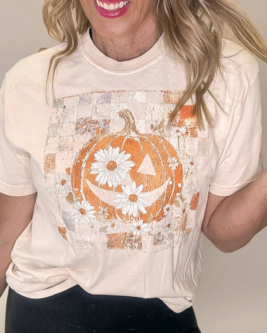 Patchwork Pumpkin Garment Graphic T-shirt