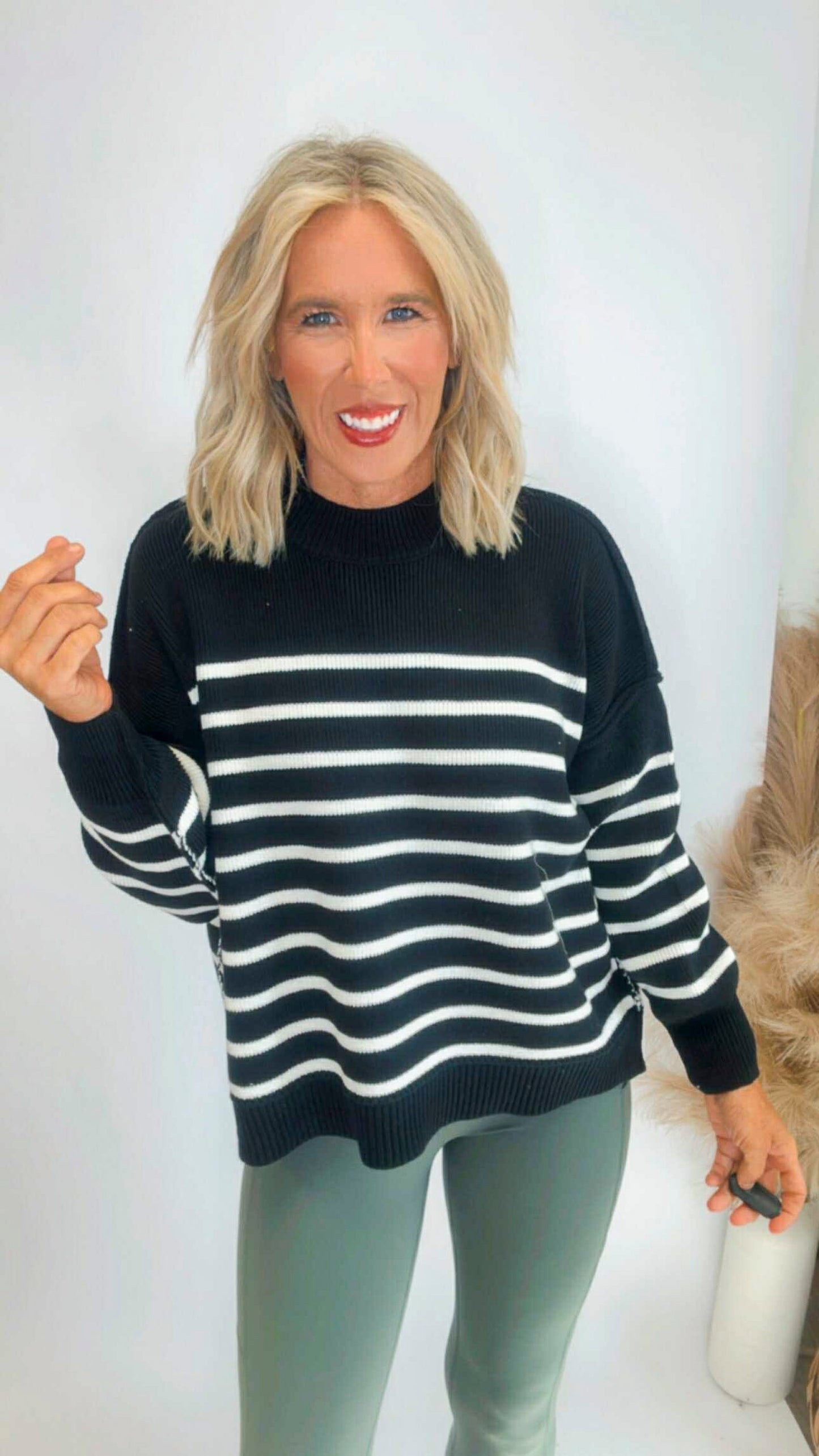 The Tessa Exposed Seam Striped Oversized Sweater | Zenana (8 COLORS) *DEAL*