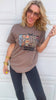 Patchwork Spooky Season Espresso Garment Graphic T-shirt - Final Sale