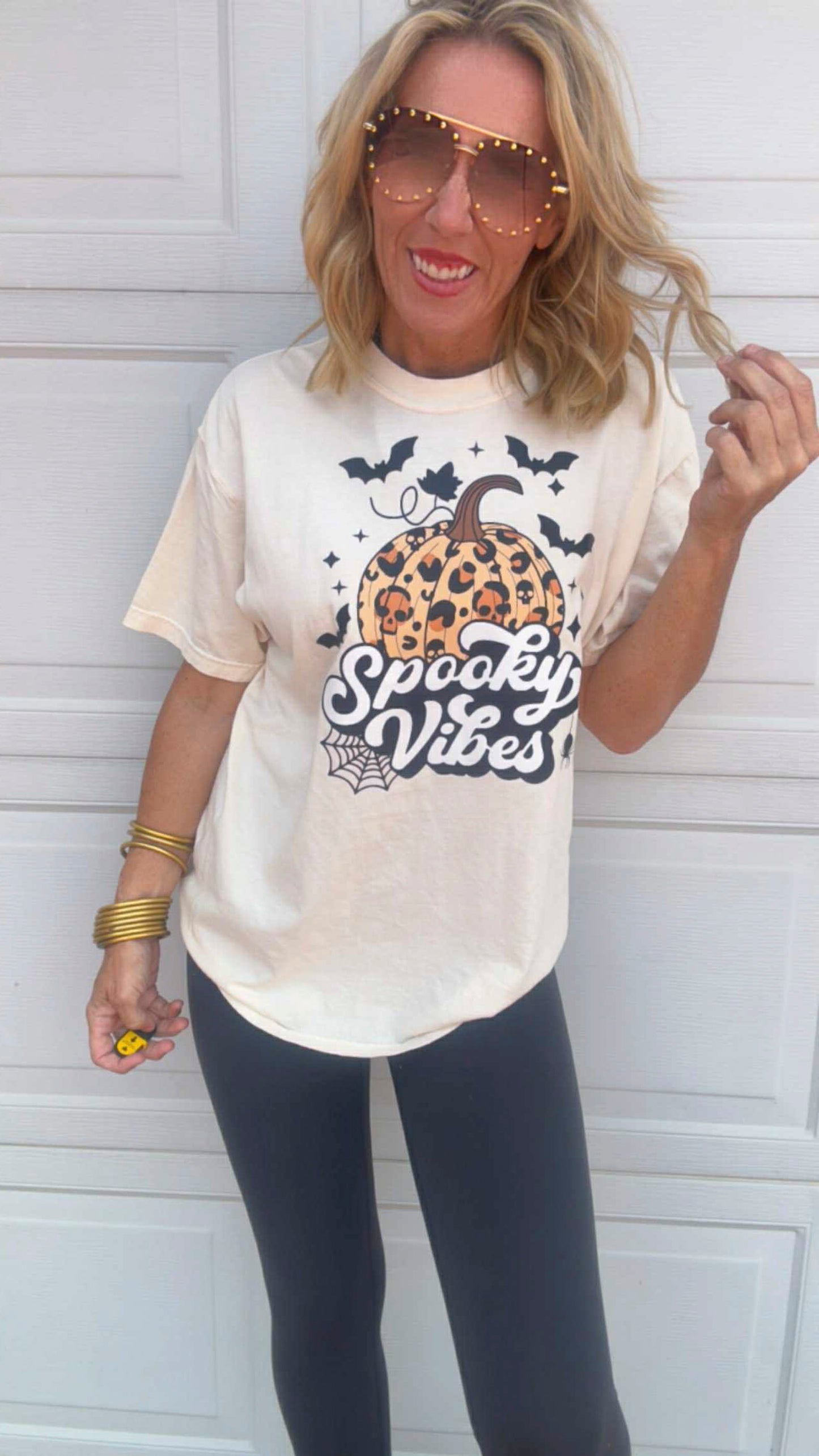 Spooky Leopard Pumpkin Garment Graphic T-shirt
