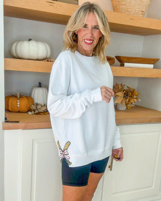 Baseball Side Bow Baseball Sweatshirt