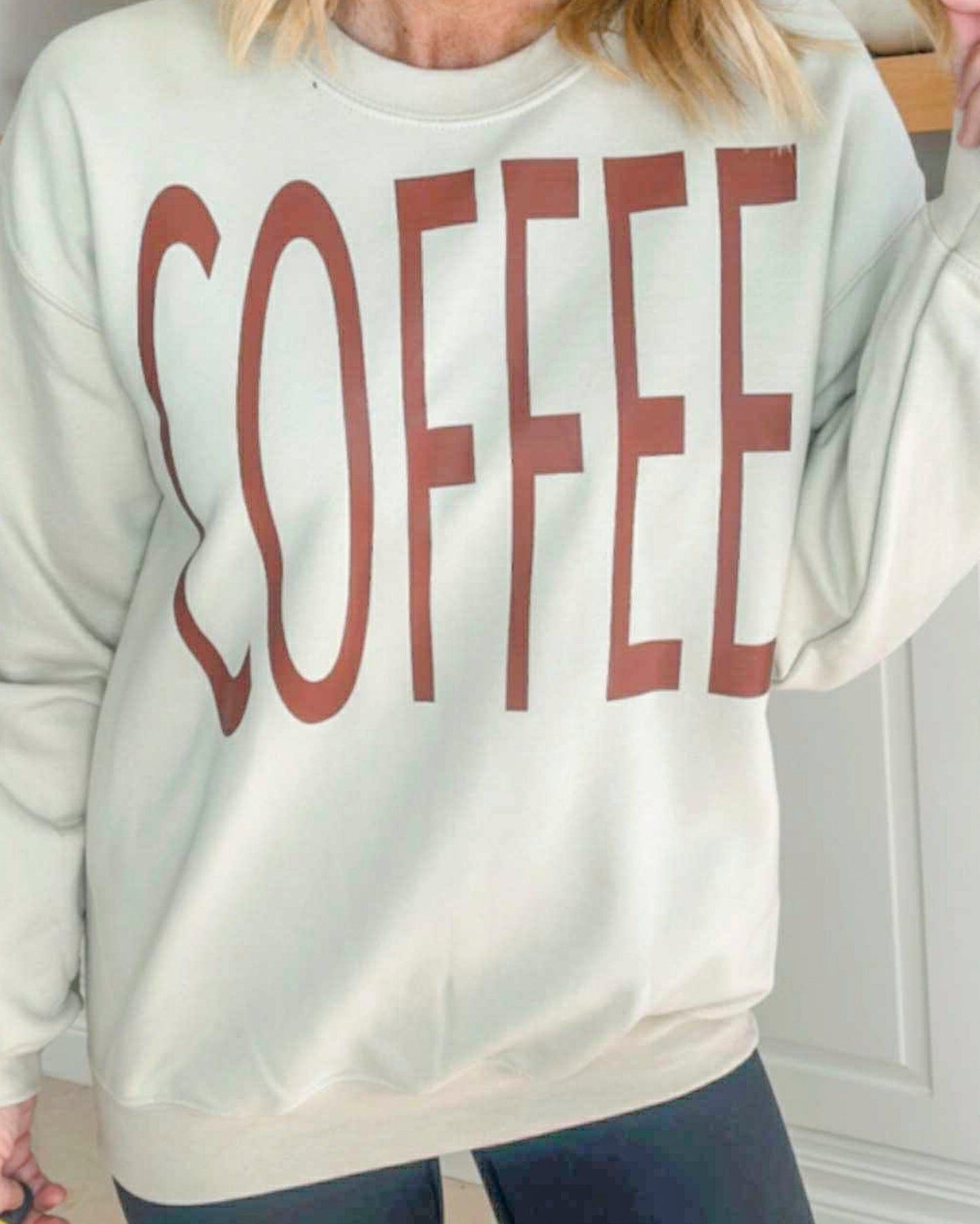 COFFEE Crew Neck Graphic Sweatshirt