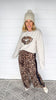 Cheetah Lips Sand Crewneck Graphic Sweatshirt *