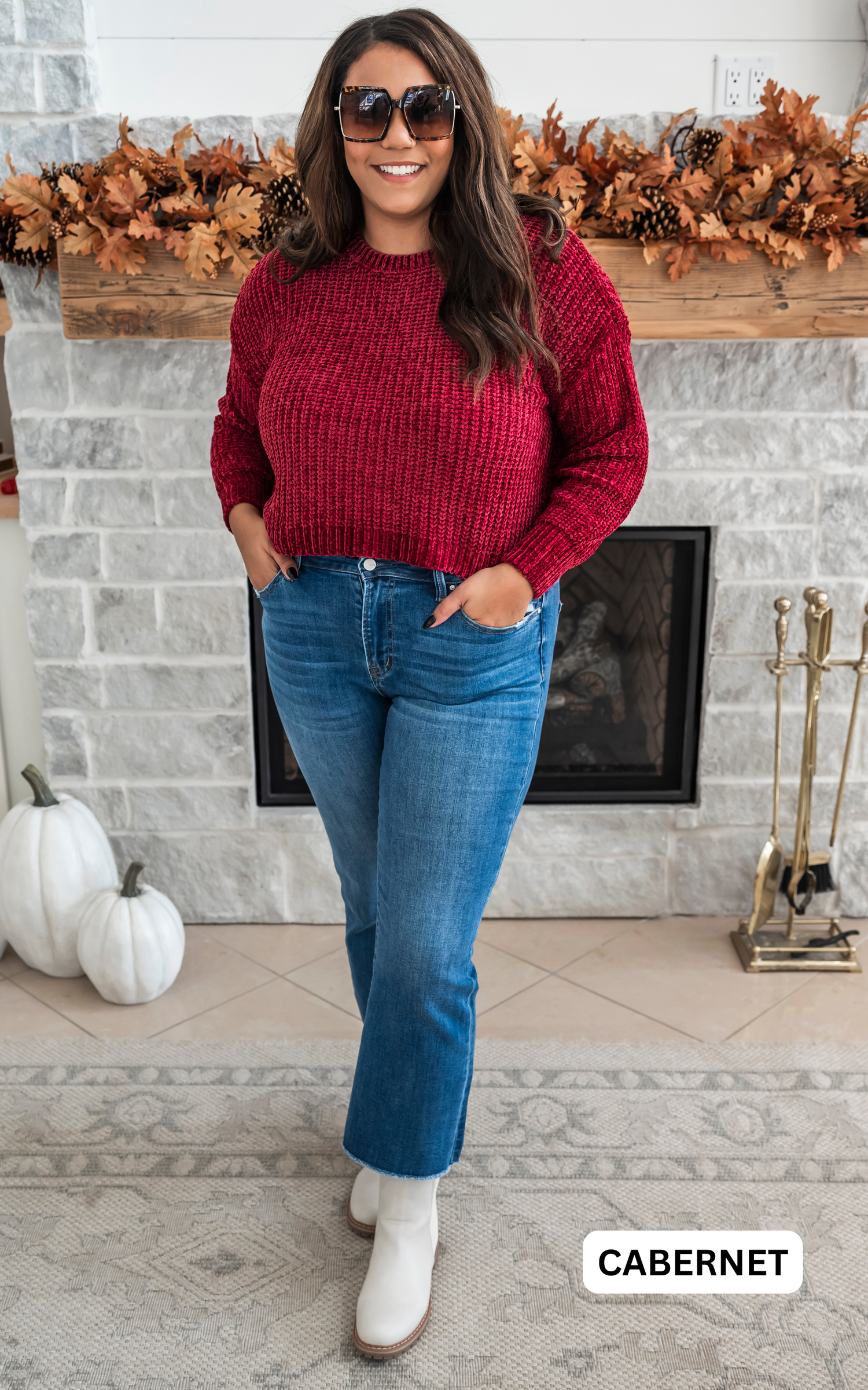 CABERNET Chenille Turtleneck Sweater
