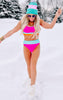 Fuchsia Colorblock Beach Bikini Swimsuit | Salty Wave - Final Sale