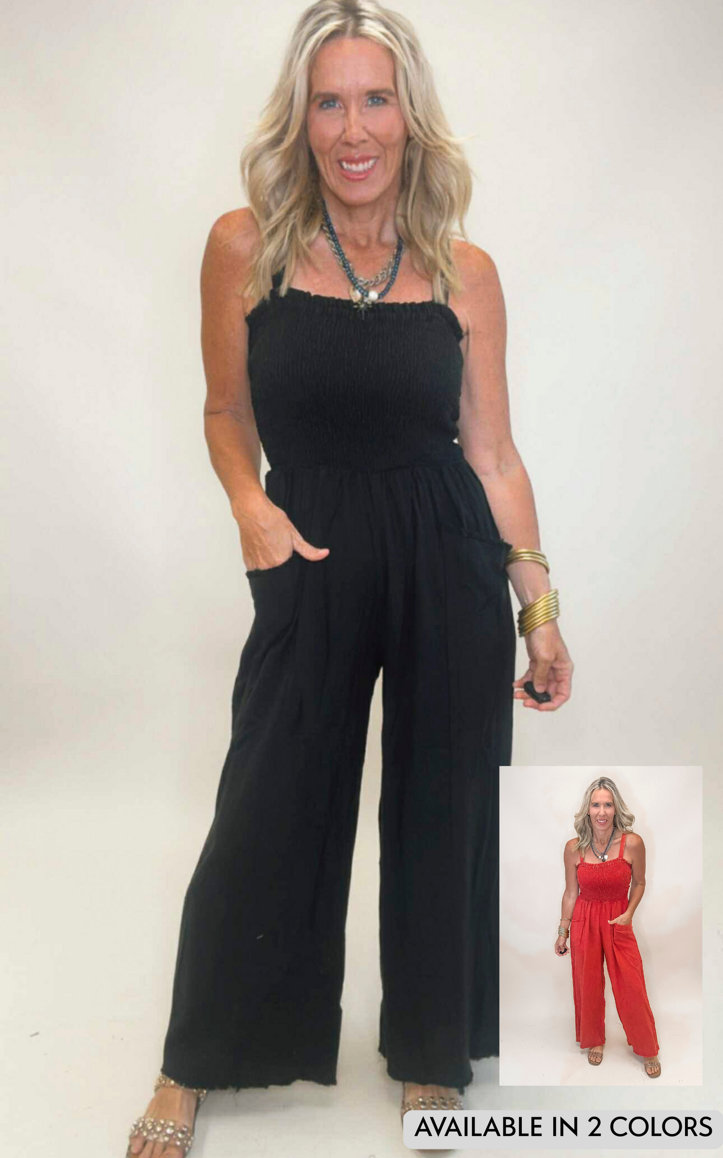 Linen Mineral Wash Jumpsuit