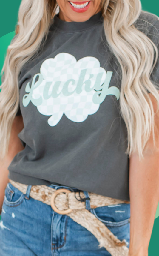 Check Your Lucky Garment Dyed Graphic T-shirt - Final Sale