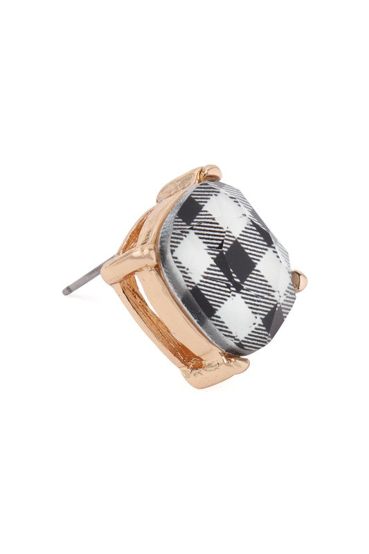 Buffalo Plaid Post Earrings