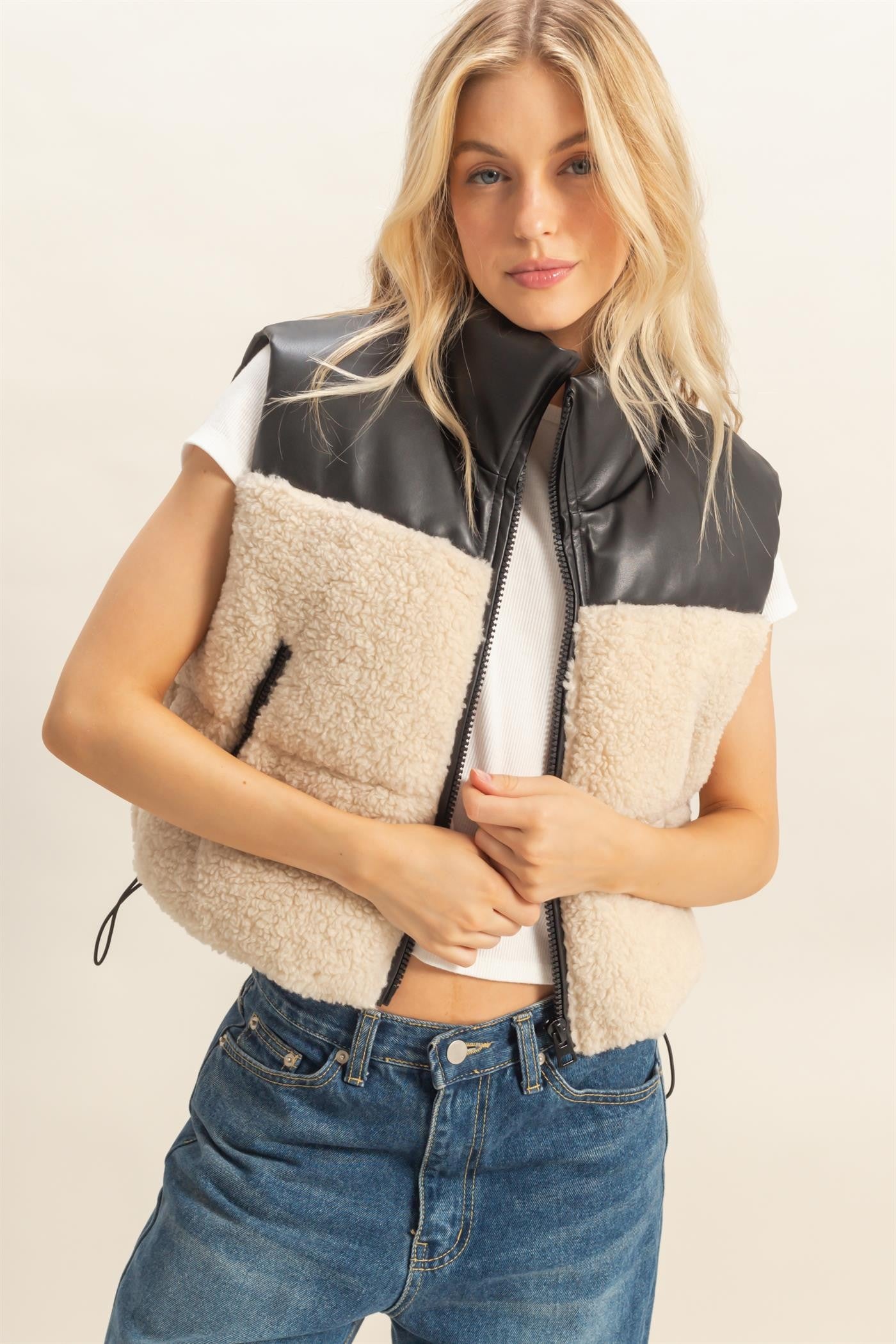 Sherpa Puffer Vest (2 COLORS) | HYFVE *LA LIVE PREORDER