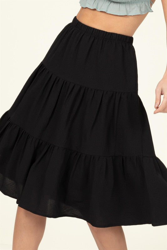 Call It a Day Tiered Midi Skirt | HYFVE *LA LIVE PREORDER