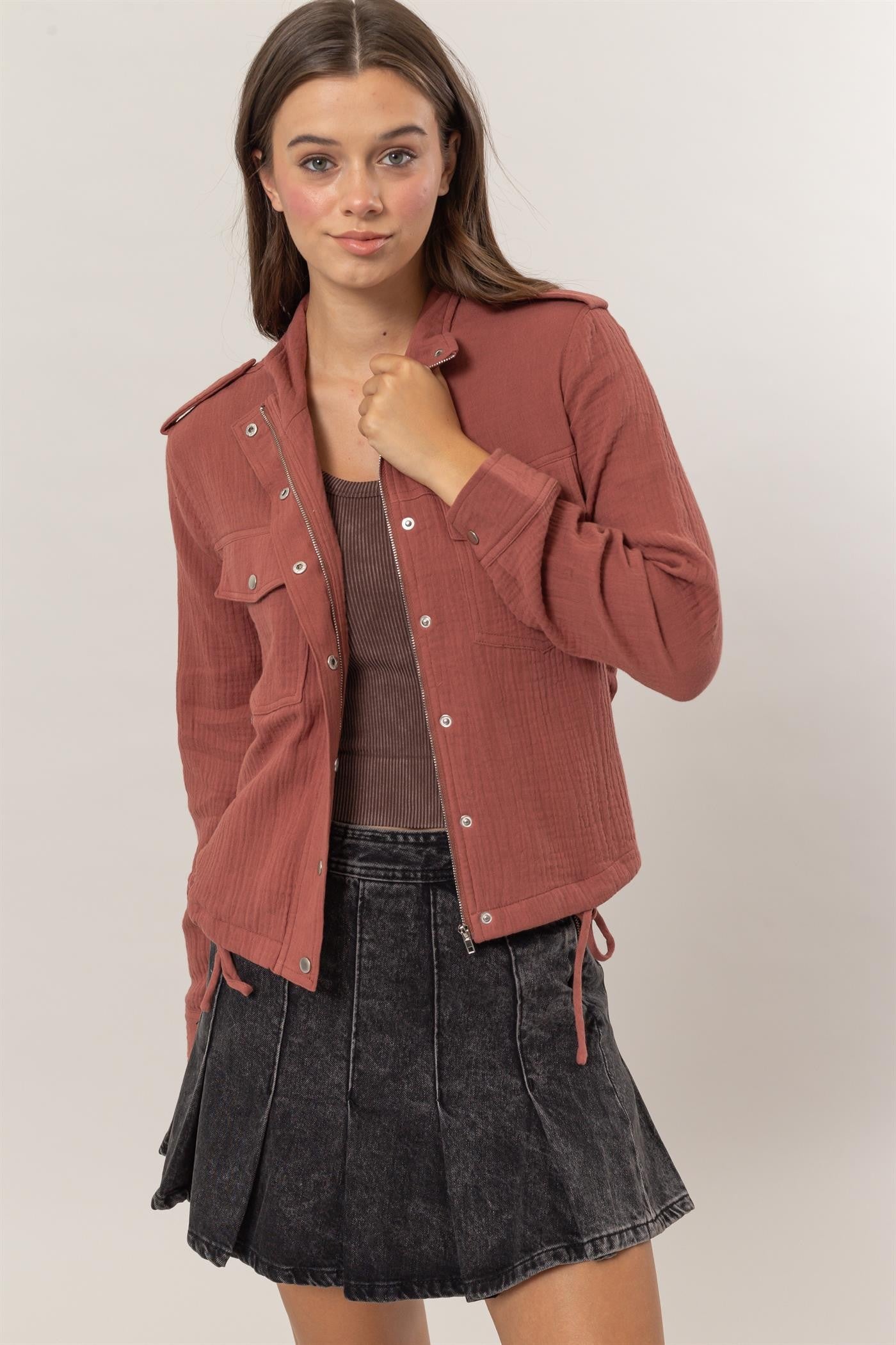 Double Gauze Jacket With Drawstring Hem | HYFVE *LA LIVE PREORDER*