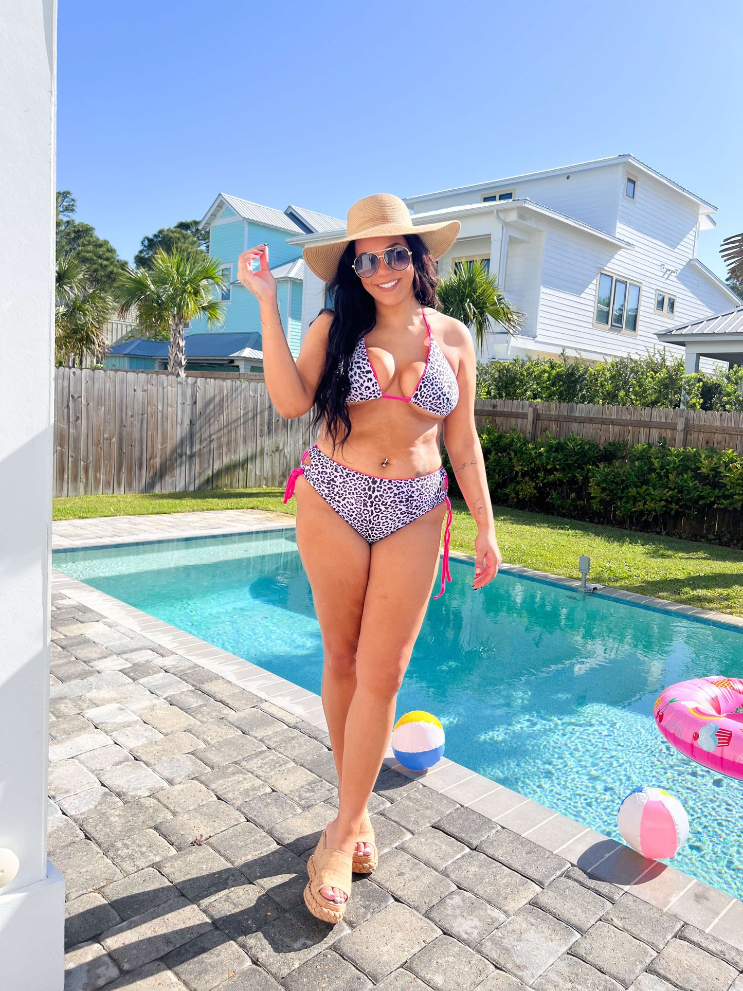 Wild & Pink Reversible Leopard Bikini Swimsuit | SALTY WAVE - Final Sale