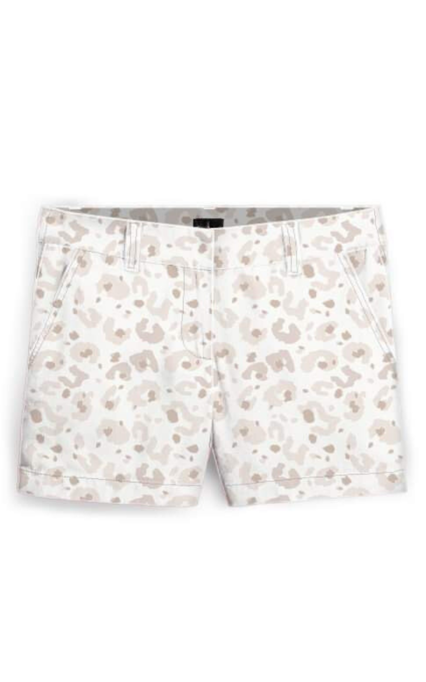Cream Leopard Perfect Everyday Chino Shorts by Salty Wave *DEAL-FINAL SALE