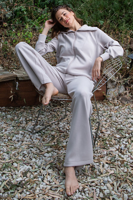 MODAL POLY SPAN STRAIGHT LOUNGE PANTS WITH POCKETS - Final Sale