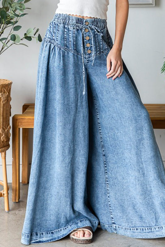 Washed Pintuck Wide Leg Pants | OLI & HALI -Final Sale