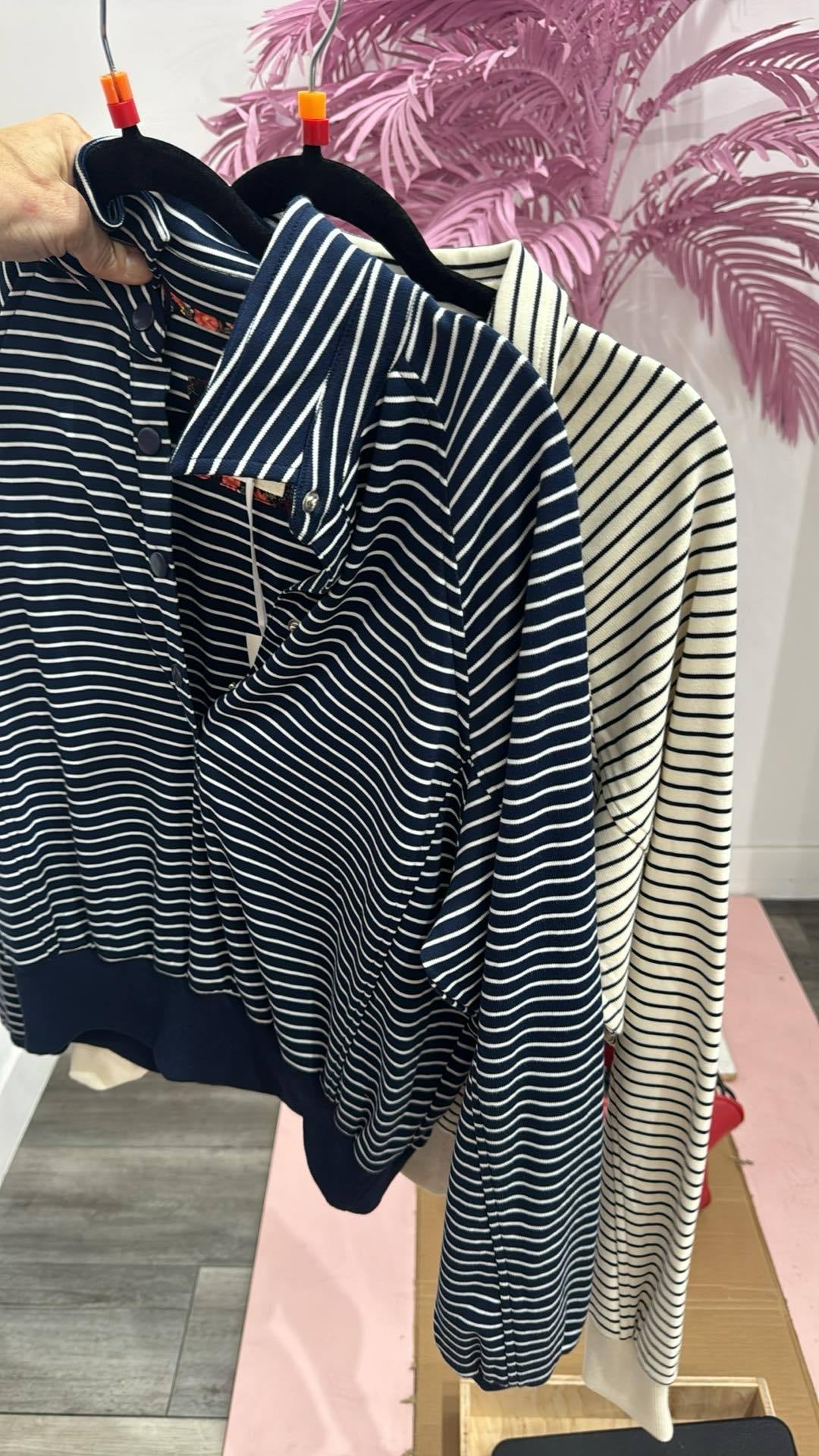 Henley Style Striped Sweatshirt | UMGEE