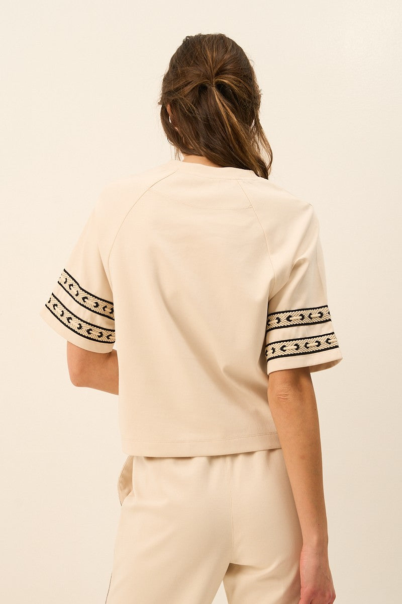 Western Sleeve Premium Knit Top