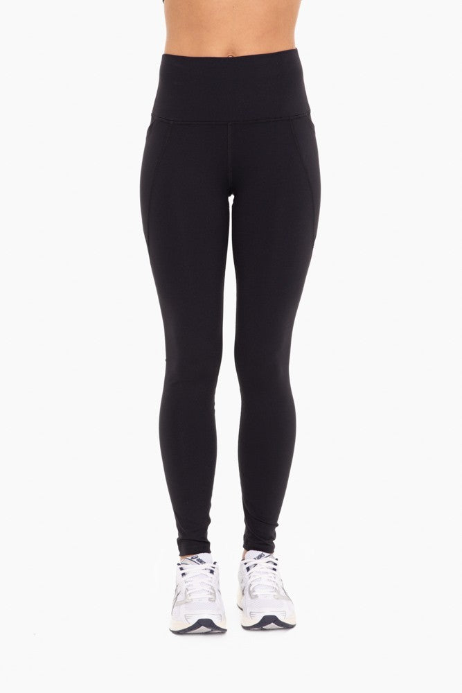 MONO B |Tapered Band Essential Solid Highwaist Leggings - Final Sale