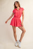 Butter Short Sleeve Quarter Zip Romper | RAE MODE - Final Sale