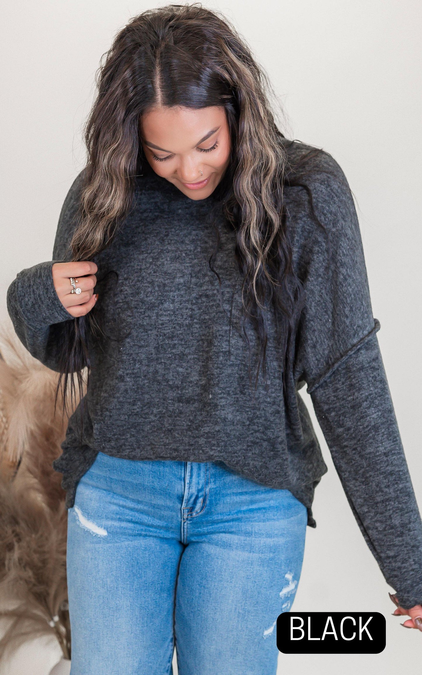 Brushed Melange Drop Shoulder Oversized Sweater | Zenana - Final Sale