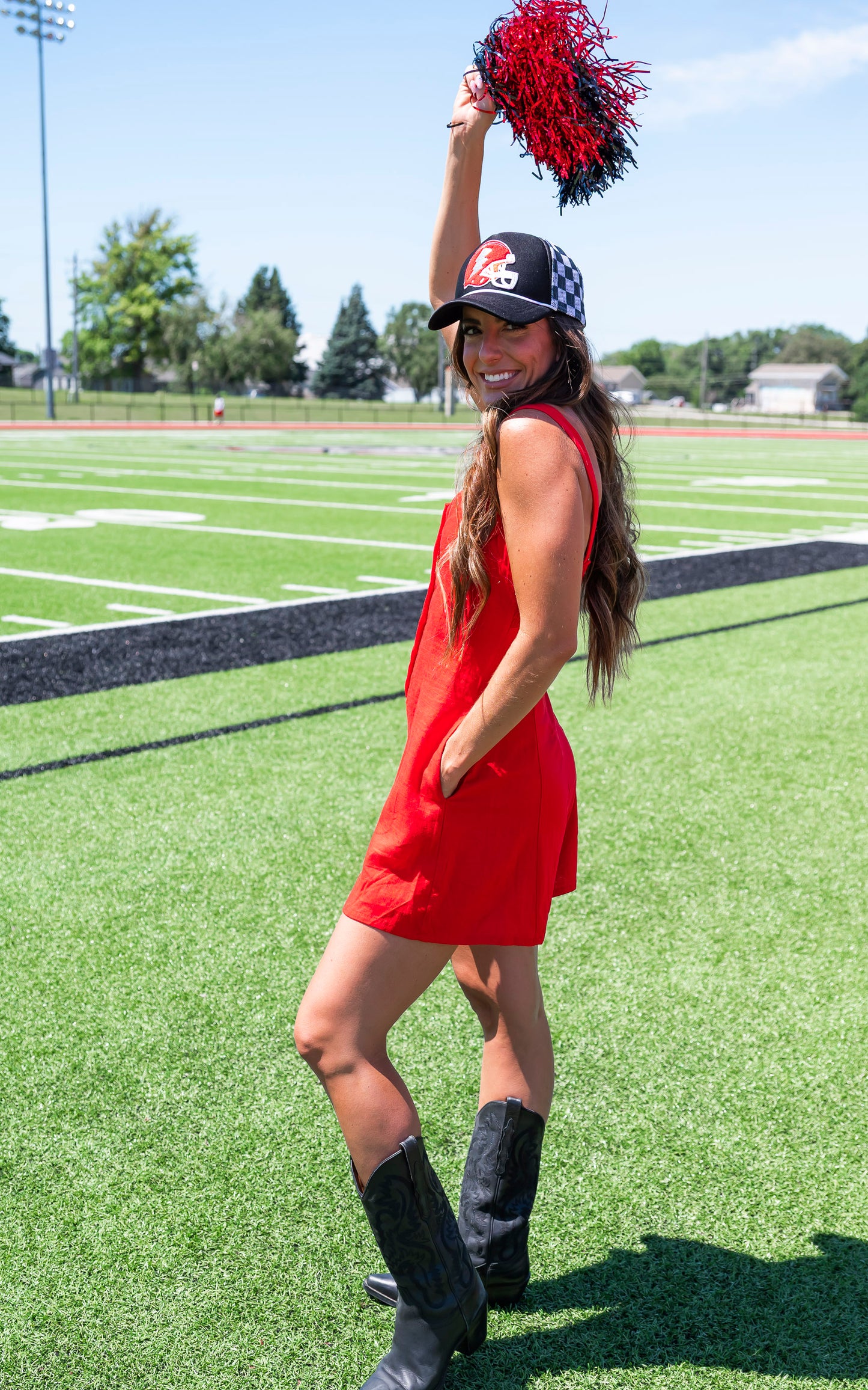 Seeing Red Solid Knit Romper