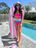 Fuchsia Colorblock Beach Bikini Swimsuit | Salty Wave - Final Sale