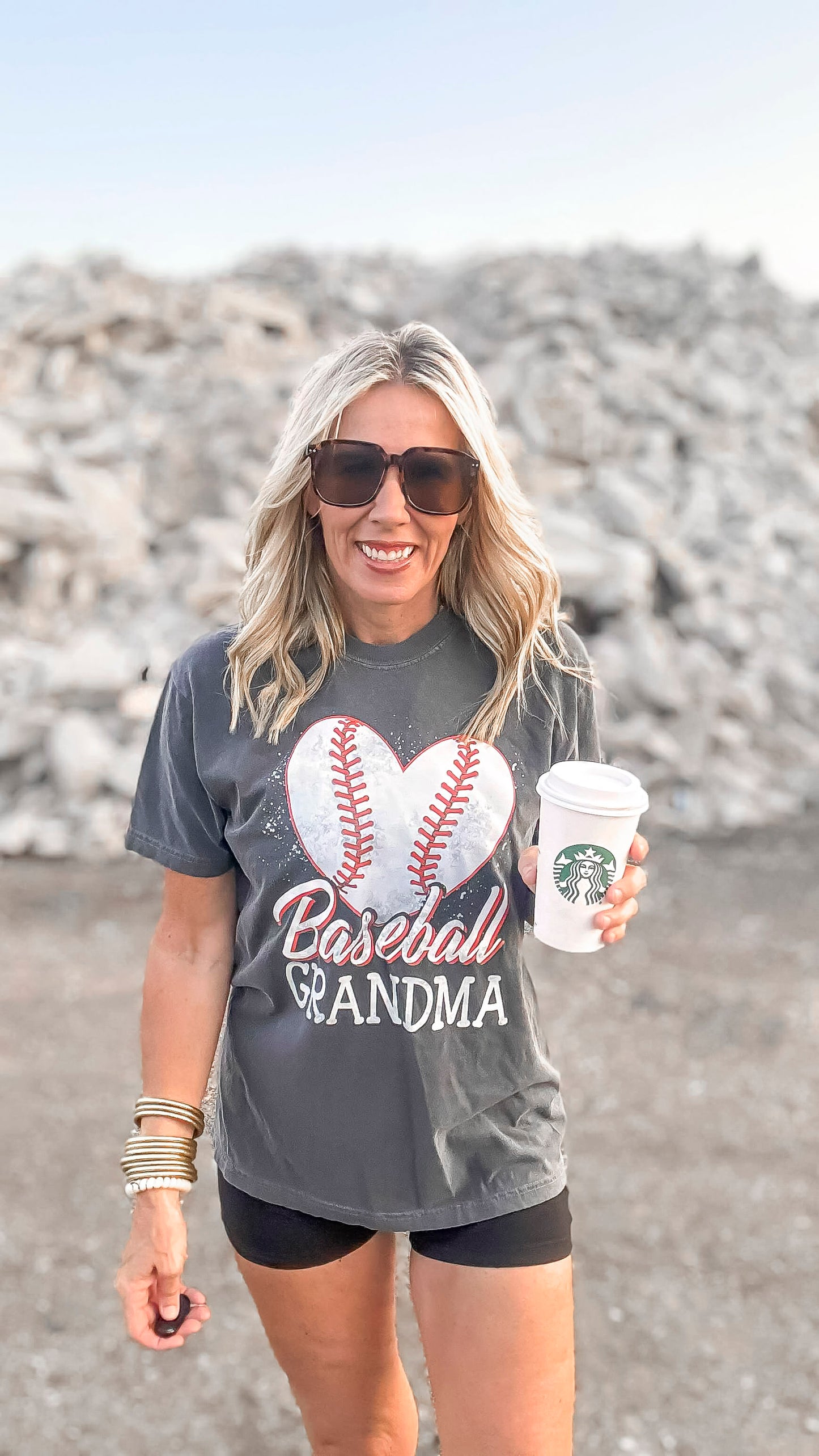 Grandma Loves Baseball Garment Dyed Graphic T-shirt - Final Sale