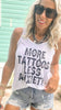 More Tattoos Less Anxiety Graphic Racerback Tank Top