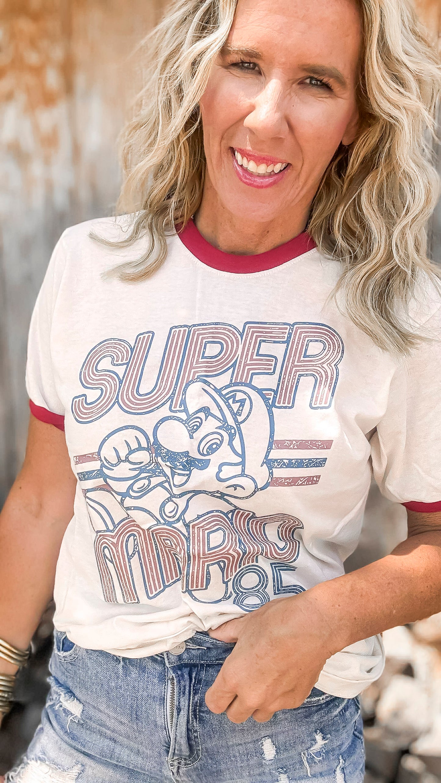 Super Mario Ringer Graphic T-shirt