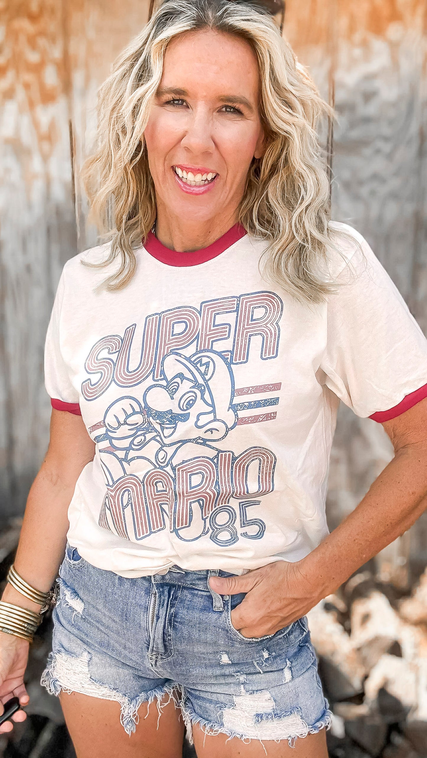 Super Mario Ringer Graphic T-shirt