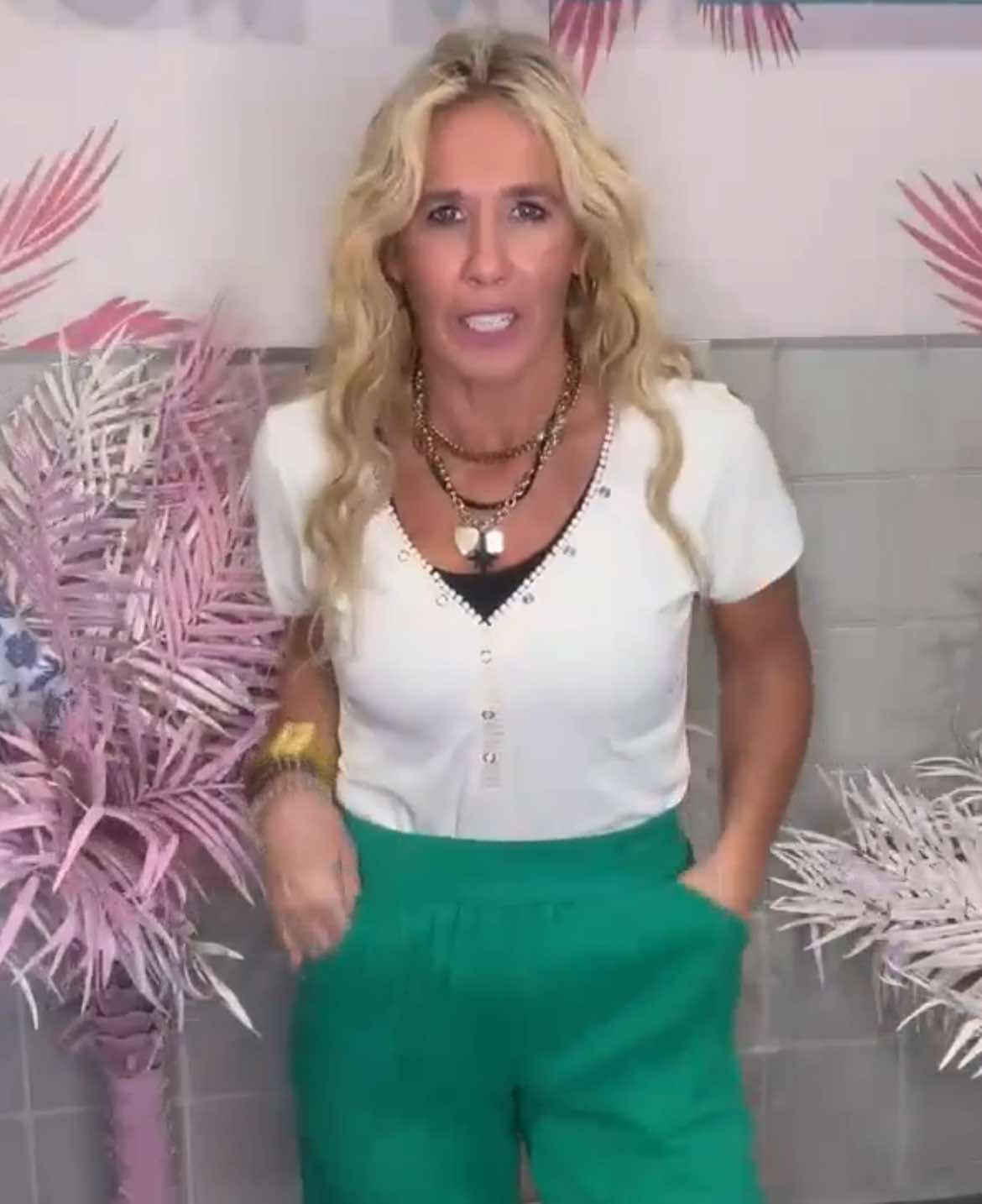 Cream V-Neck Fitted Henley Top | Umgee