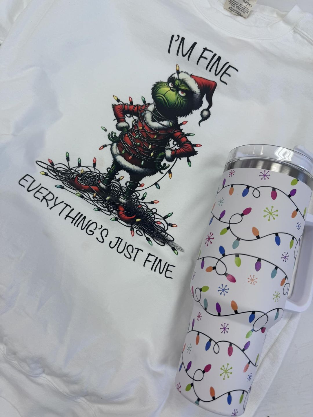 It's Fine, Everything's Just Fine Graphic Crewneck Sweatshirt - Final Sale