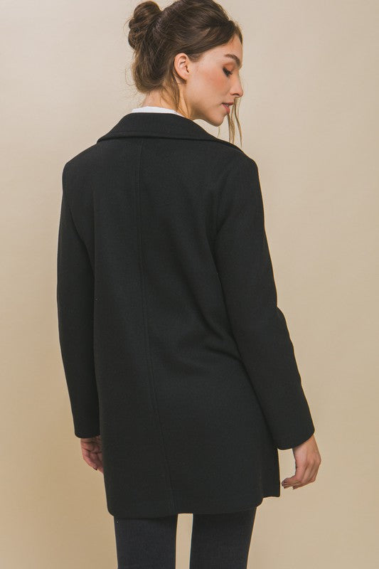 Black Fleece Single Breasted Coat