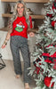 Sparkle Red Holiday Graphic T-shirt**