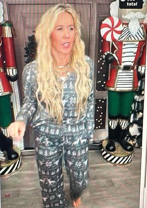 Black Reindeer Long Sleeve Pajama Pant Set by Salty Wave (TOP & BOTTOM)