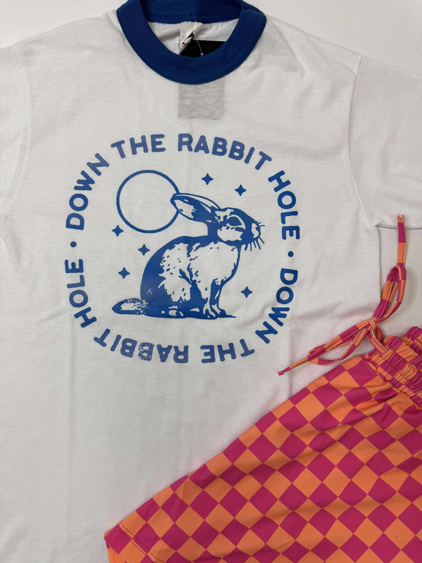 Down the Rabbit Hole Ringer Graphic T-shirt