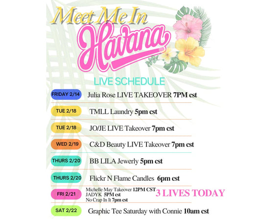 SCHEDULE: Meet Me In Havana LIVE WEEK Feb 16th-21st